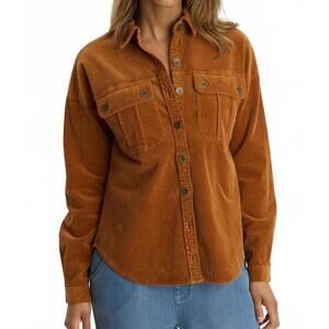 NEW XCVI smithson corduroy shacket in maple glaze pigment